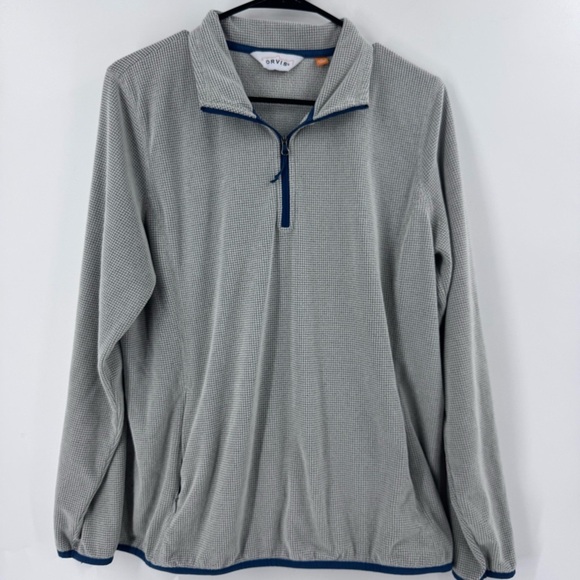 Orvis Silver Zip Up Sweater with Stand-Up Collar - Picture 1 of 8